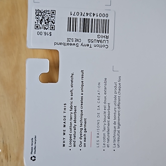 Lululemon Terry Sweatband - Picture 6 of 11